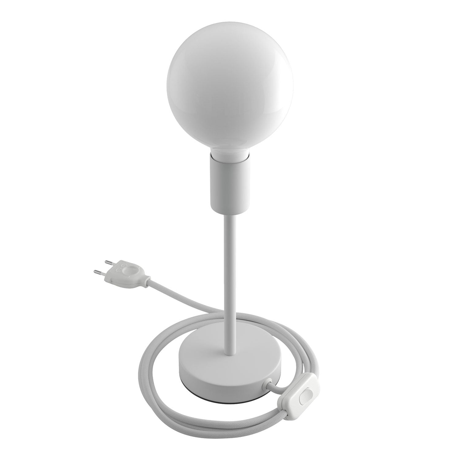 Alzaluce - metal table lamp with fabric cable, switch and 2 poles plug