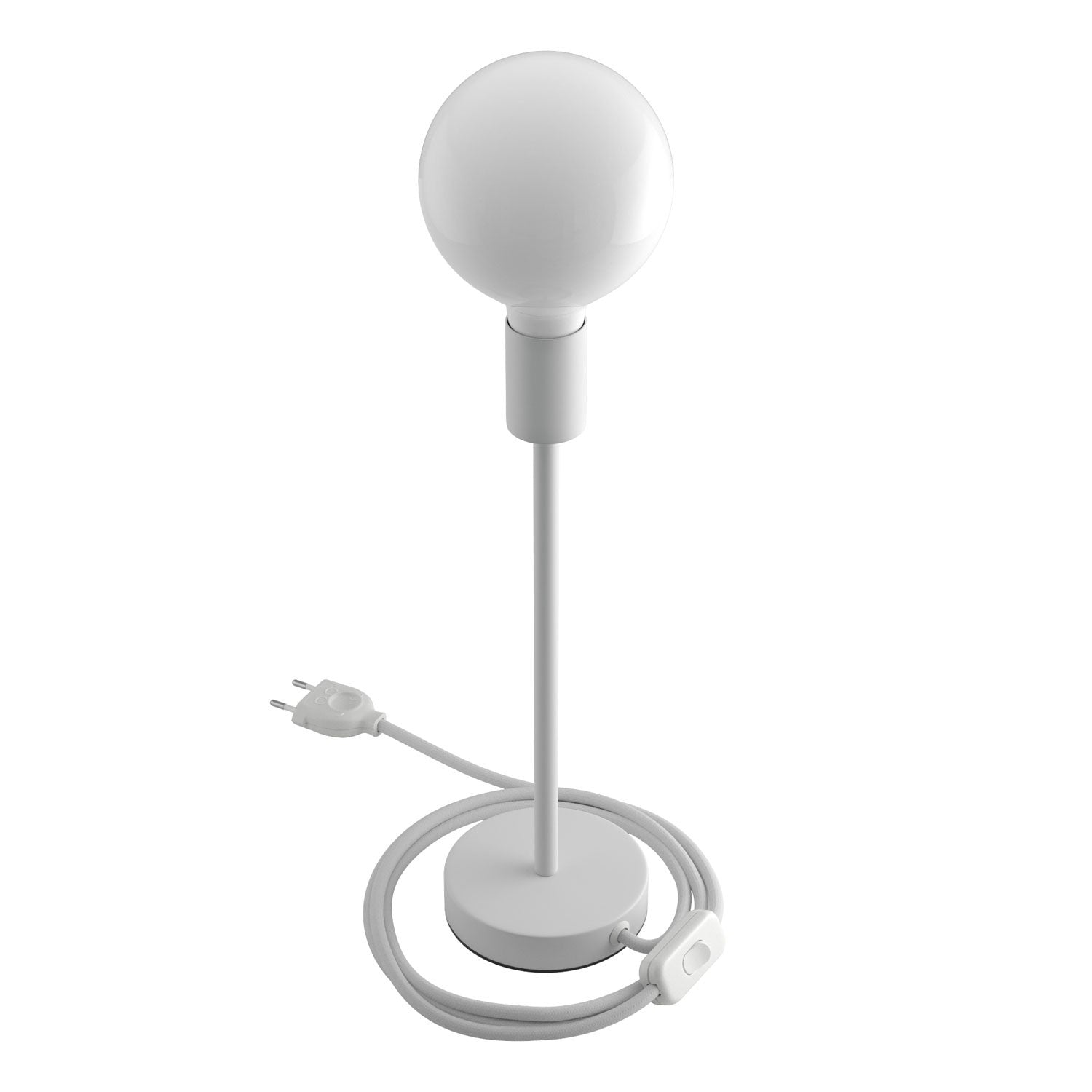 Alzaluce - metal table lamp with fabric cable, switch and 2 poles plug