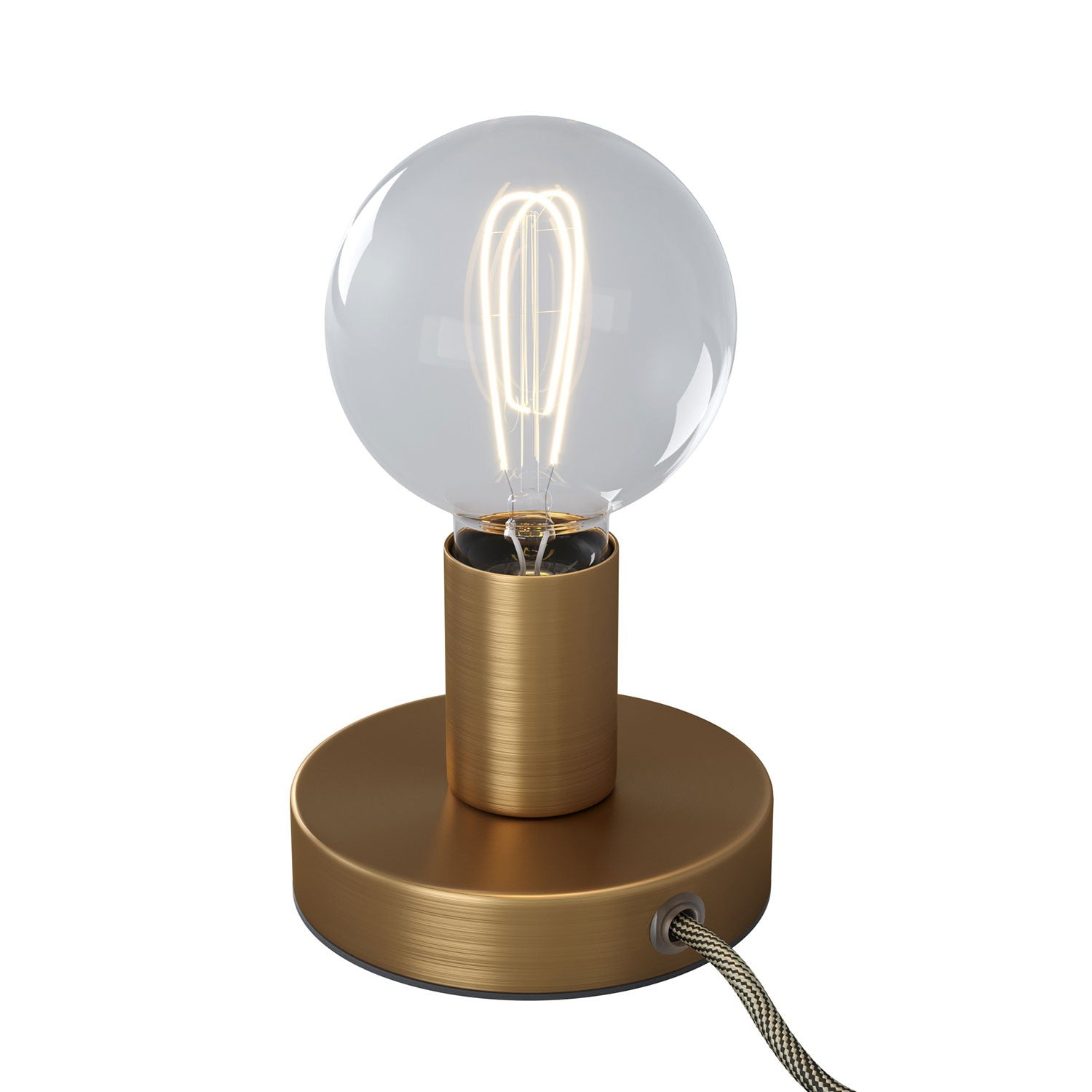 Posaluce Metal, our metal table lamp complete with fabric cable, switch and 2-pin plug