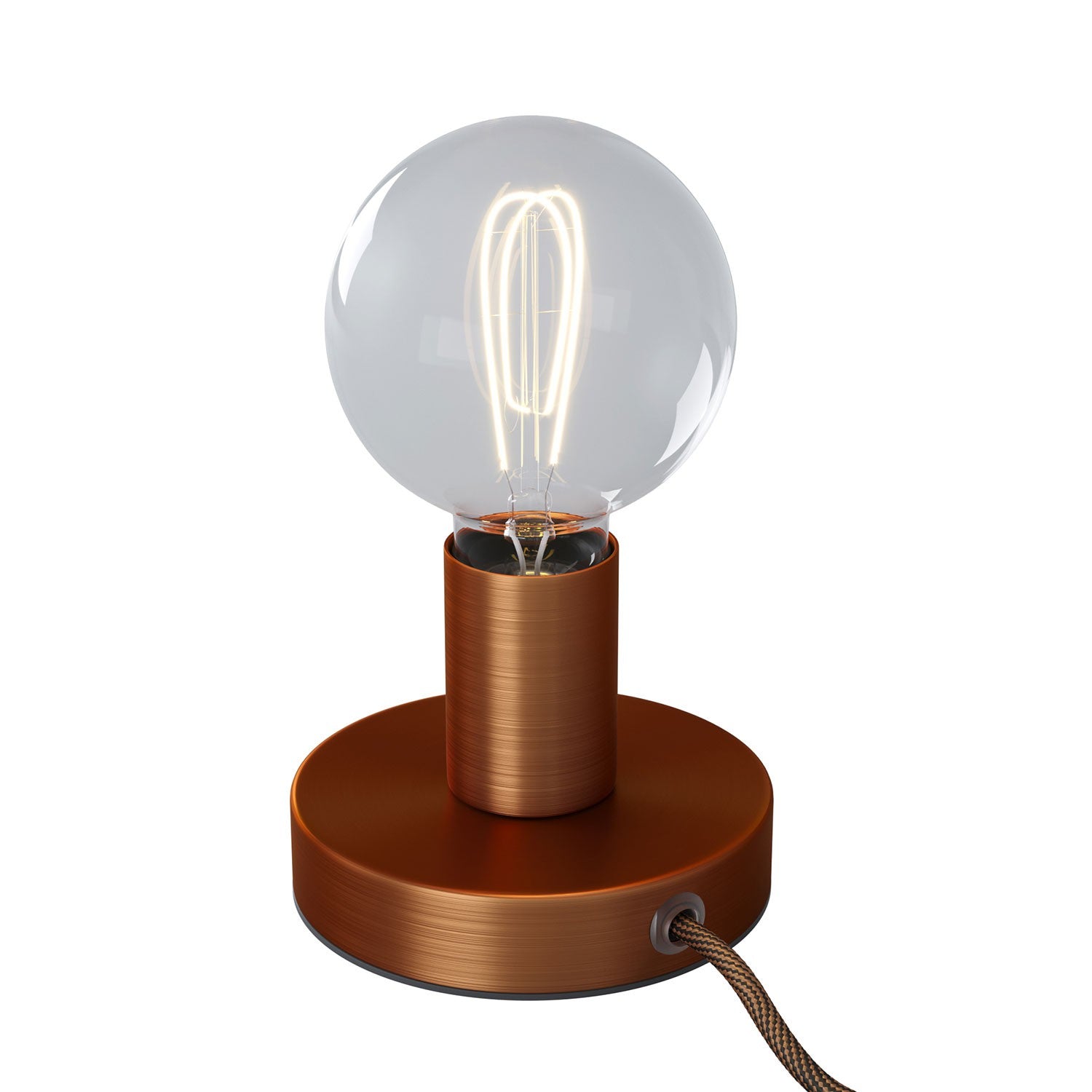 Posaluce Metal, our metal table lamp complete with fabric cable, switch and 2-pin plug