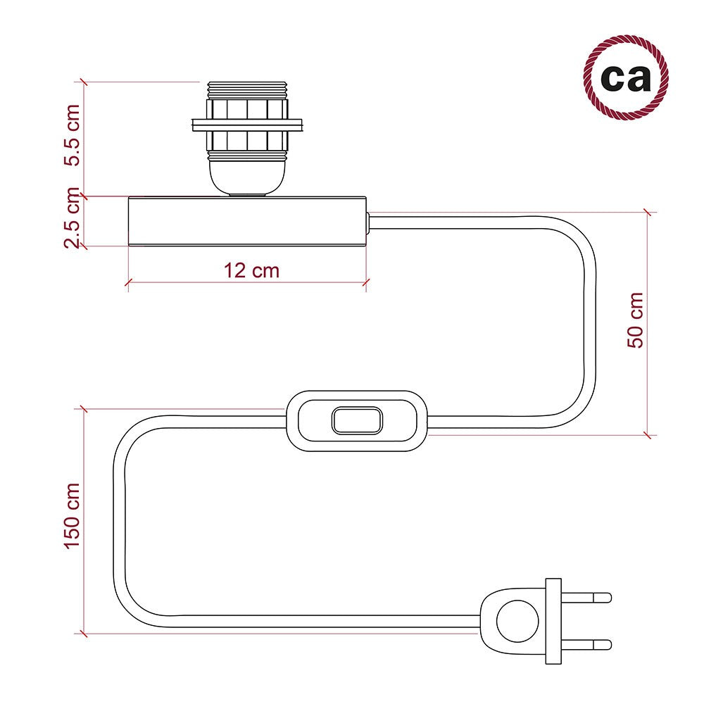 Posaluce Metal for lampshade our metal table lamp complete with fabric cable switch and 2-pin plug