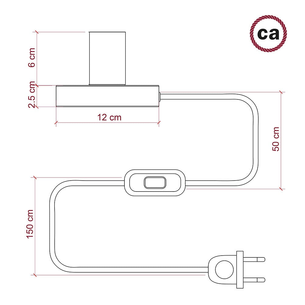 Posaluce Metal our metal table lamp complete with fabric cable switch and 2-pin plug
