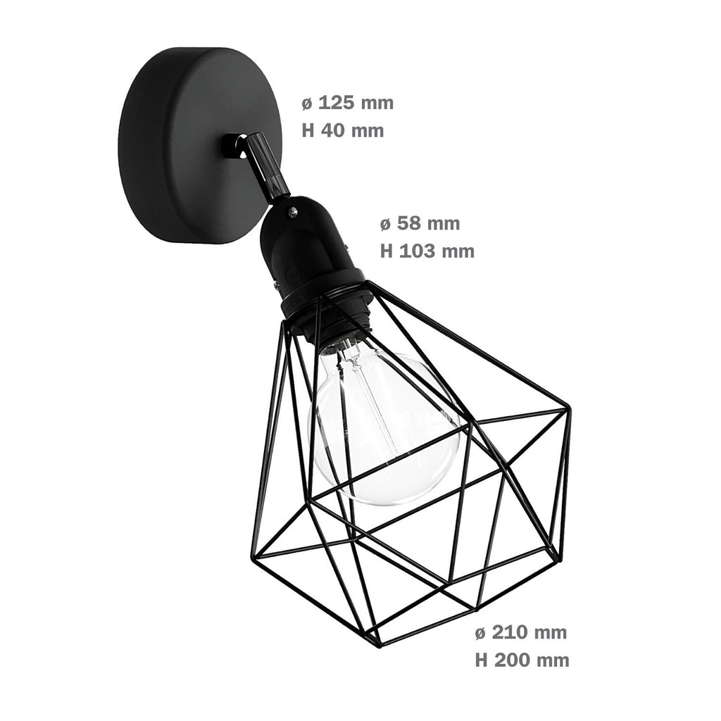 Fermaluce EIVA with Diamond lampshade adjustable joint and lamp holder IP65 waterproof
