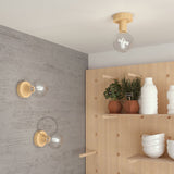 Fermaluce Wood S punto luce a parete o soffitto in legno