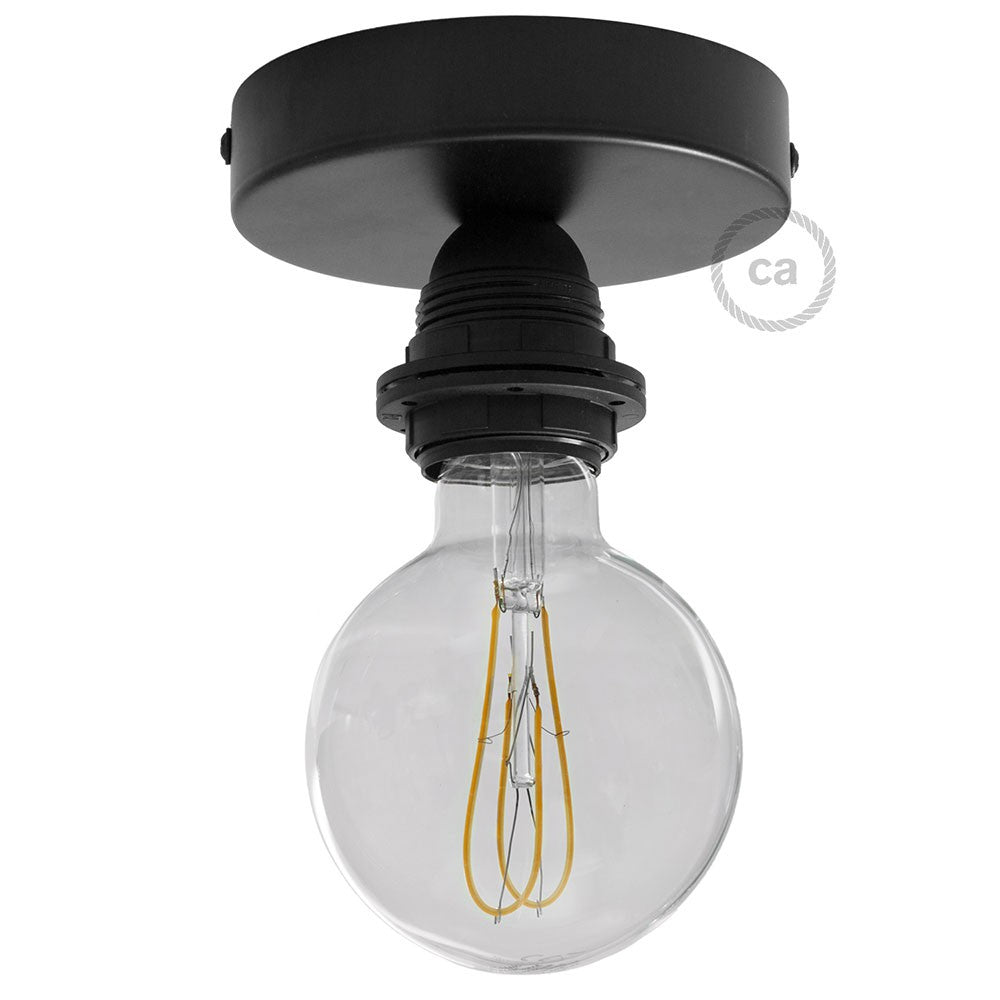 Fermaluce Metal con portalampada filettato E27, punto luce in metallo