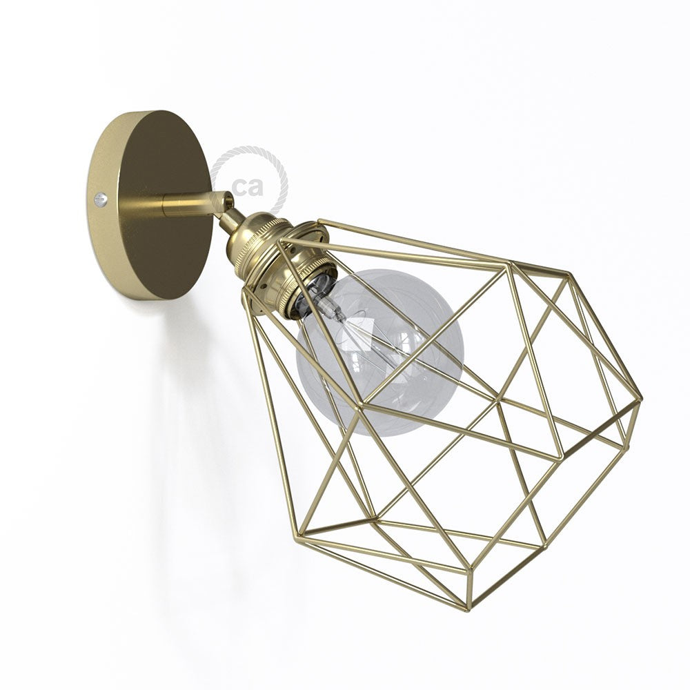 Fermaluce Metallo 90° Urban, the adjustable metal wall flush light with Diamond lampshade