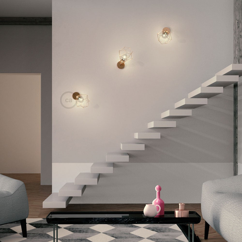 Fermaluce Metallo 90° Urban the adjustable metal wall flush light with Diamond lampshade