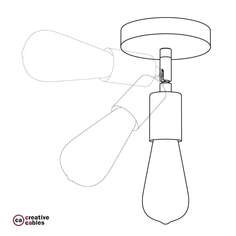 Fermaluce Metallo 90° punto luce orientabile da parete o soffitto