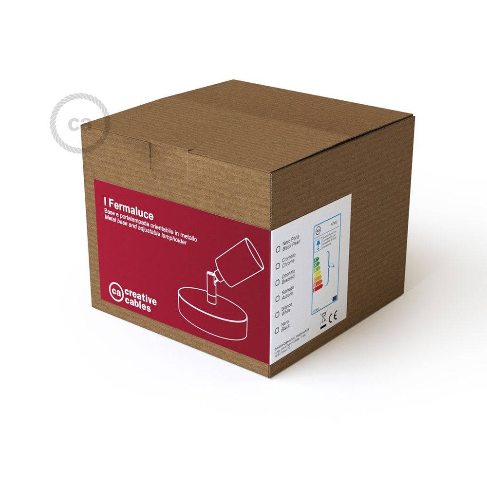 Fermaluce Metallo 90° punto luce orientabile da parete o soffitto