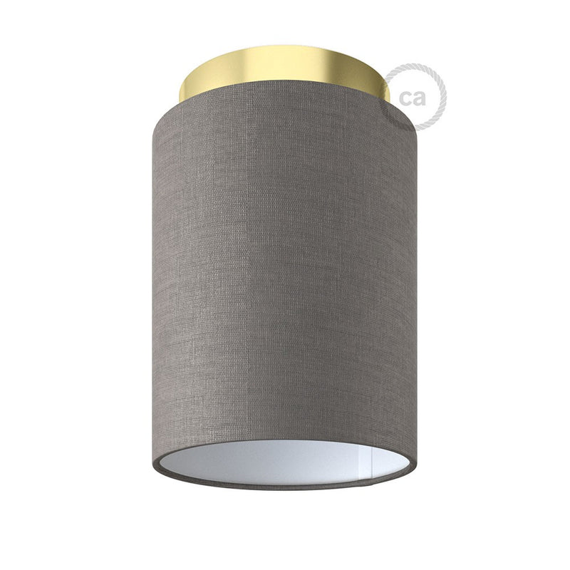 Fermaluce Glam with Cylinder Lampshade, Ø 15cm h18cm, metal finish wall or ceiling flush light