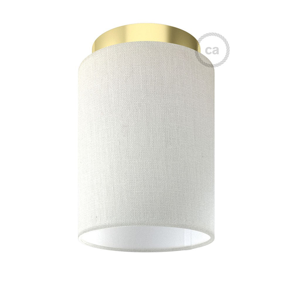 Fermaluce Glam with Cylinder Lampshade, Ø 15cm h18cm, metal finish wall or ceiling flush light