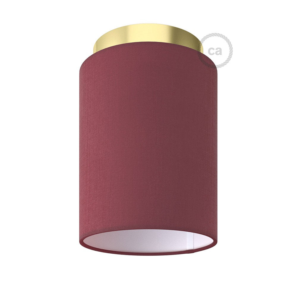 Fermaluce Glam with Cylinder Lampshade, Ø 15cm h18cm, metal finish wall or ceiling flush light