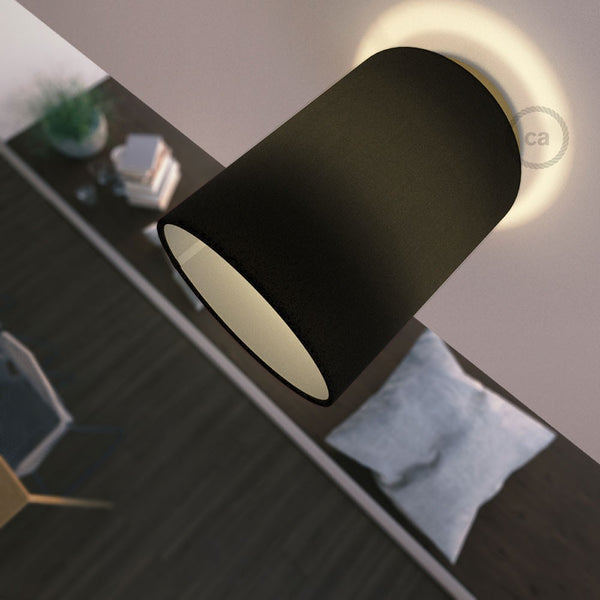 Fermaluce Glam with Cylinder Lampshade Ø 15cm h18cm metal finish wall or ceiling flush light