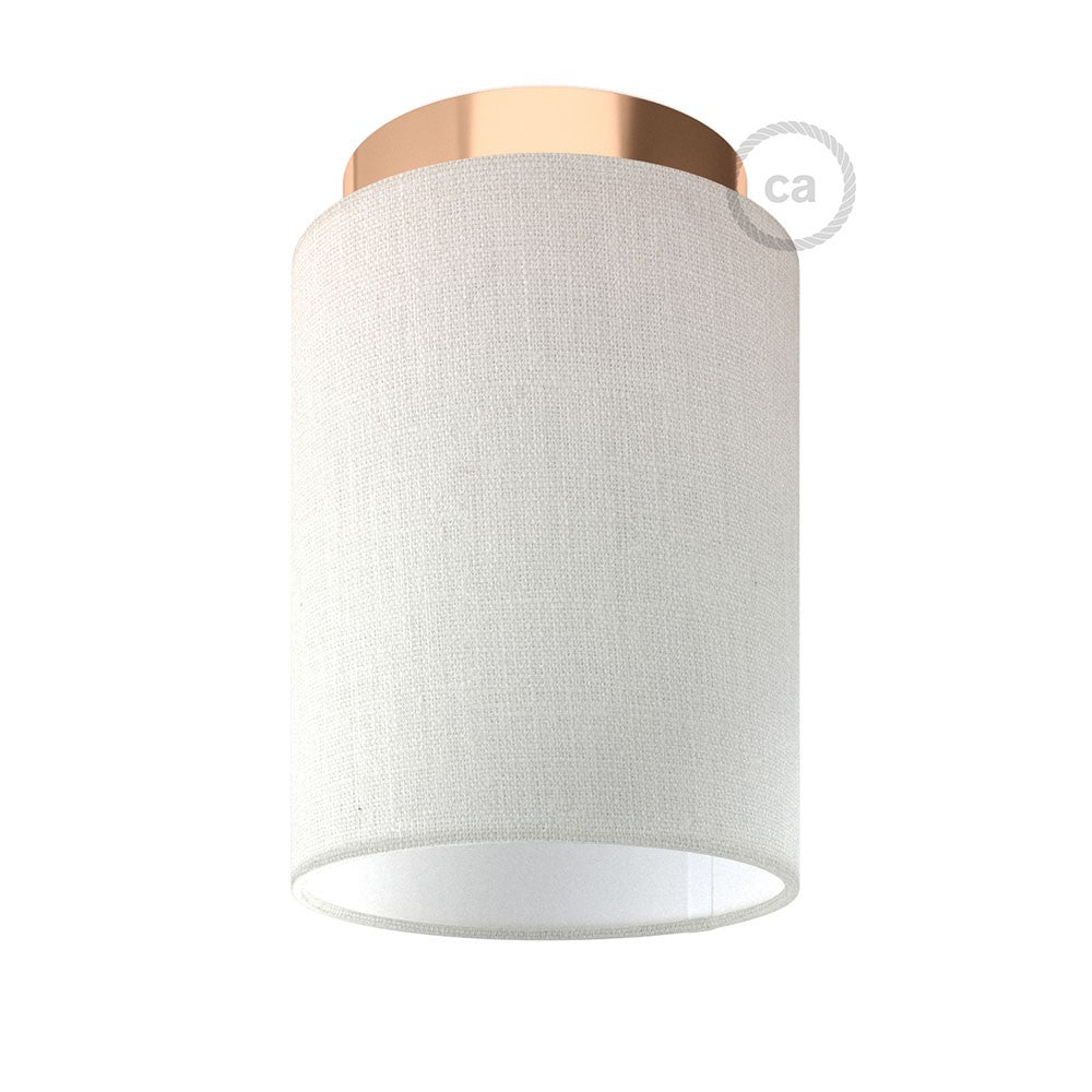 Fermaluce Glam with Cylinder Lampshade, Ø 15cm h18cm, metal finish wall or ceiling flush light