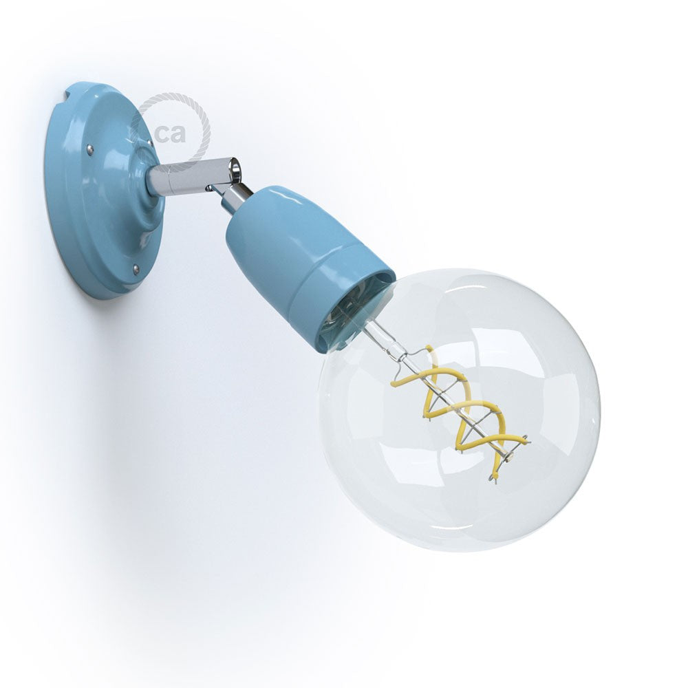 Fermaluce 90° Color, il punto luce orientabile in porcellana da parete o soffitto
