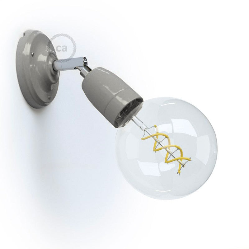 Fermaluce 90° Color, il punto luce orientabile in porcellana da parete o soffitto