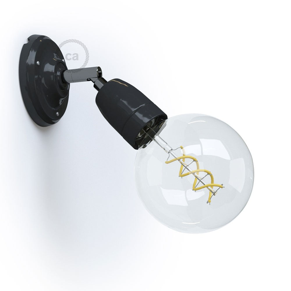 Fermaluce 90° Color, il punto luce orientabile in porcellana da parete o soffitto