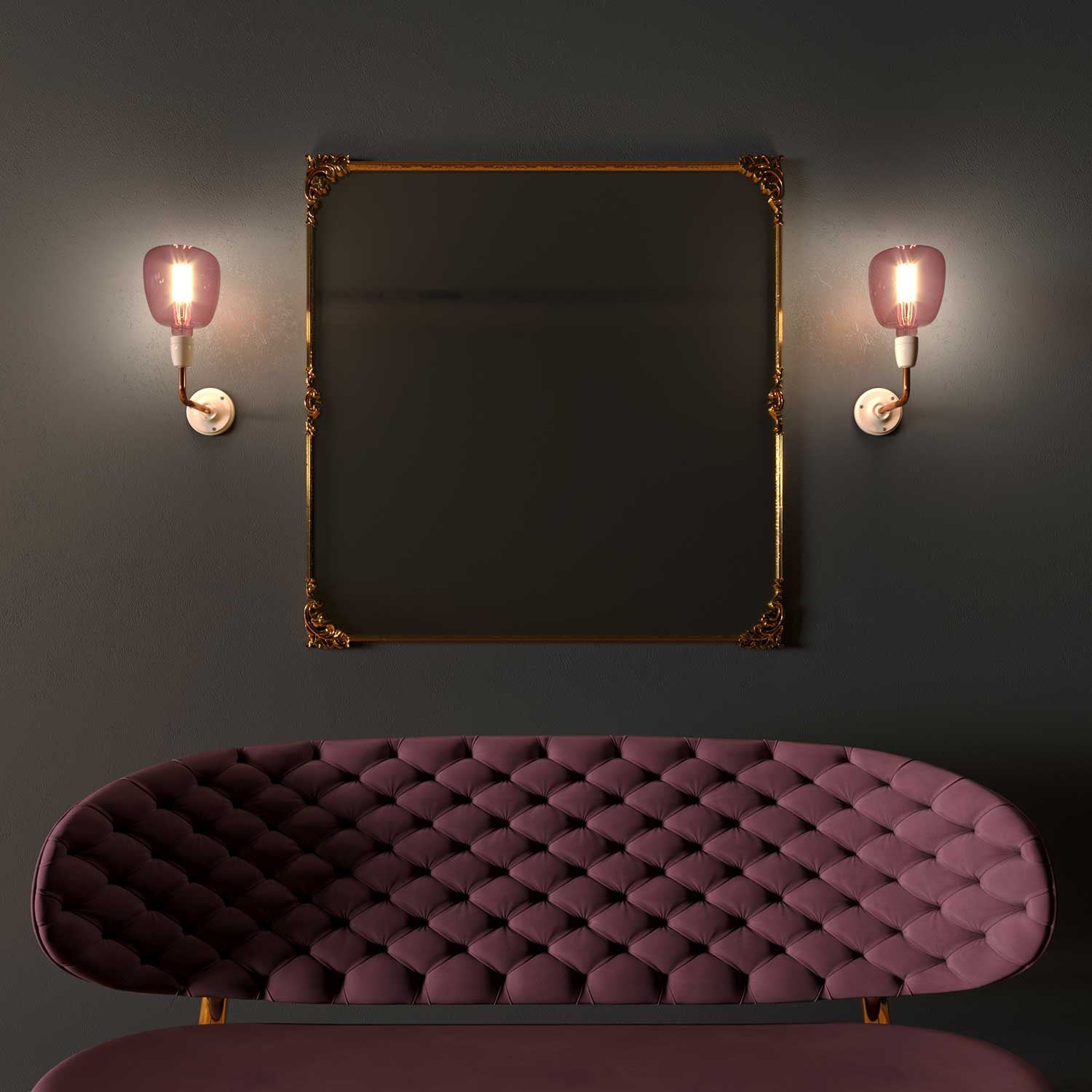 Fermaluce Vintage metal and porcelain wall light with bent extension