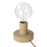 Posaluce Wood S, our table lamp in wood complete with fabric cable, switch and 2-pin plug