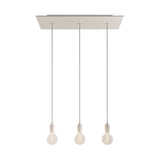 3-light pendant lamp with 675 mm rectangular XXL Rose-One, featuring fabric cable and metal finishes