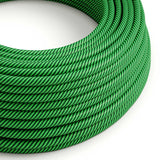 Round Electric Vertigo HD Cable covered by Kiwi and Dark Green fabric ERM48
