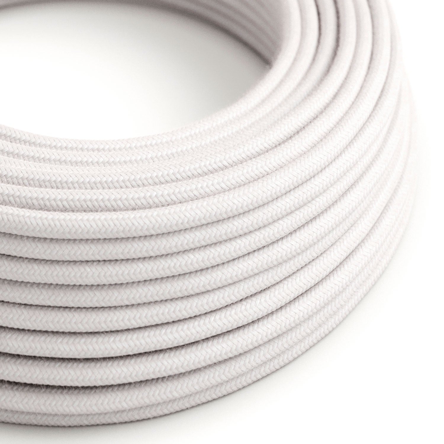Round Electric Cable covered by Cotton solid color fabric RC16 Pale Pink