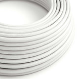 Round Electric Cable covered by Rayon solid color fabric RM01 White