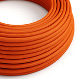 Round Electric Cable covered by Rayon solid color fabric RM15 Orange