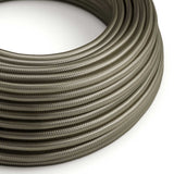 Round Electric Cable covered by Rayon solid color fabric RM26 Dark Gray