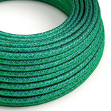 Round Electric Cable covered in Rayon solid color fabric - RM33 Emerald