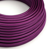 Round Electric Cable covered in Rayon solid color fabric - RM35 UltraViolet
