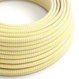 Round Electric Cable covered by Rayon fabric ZigZag RZ10 Yellow