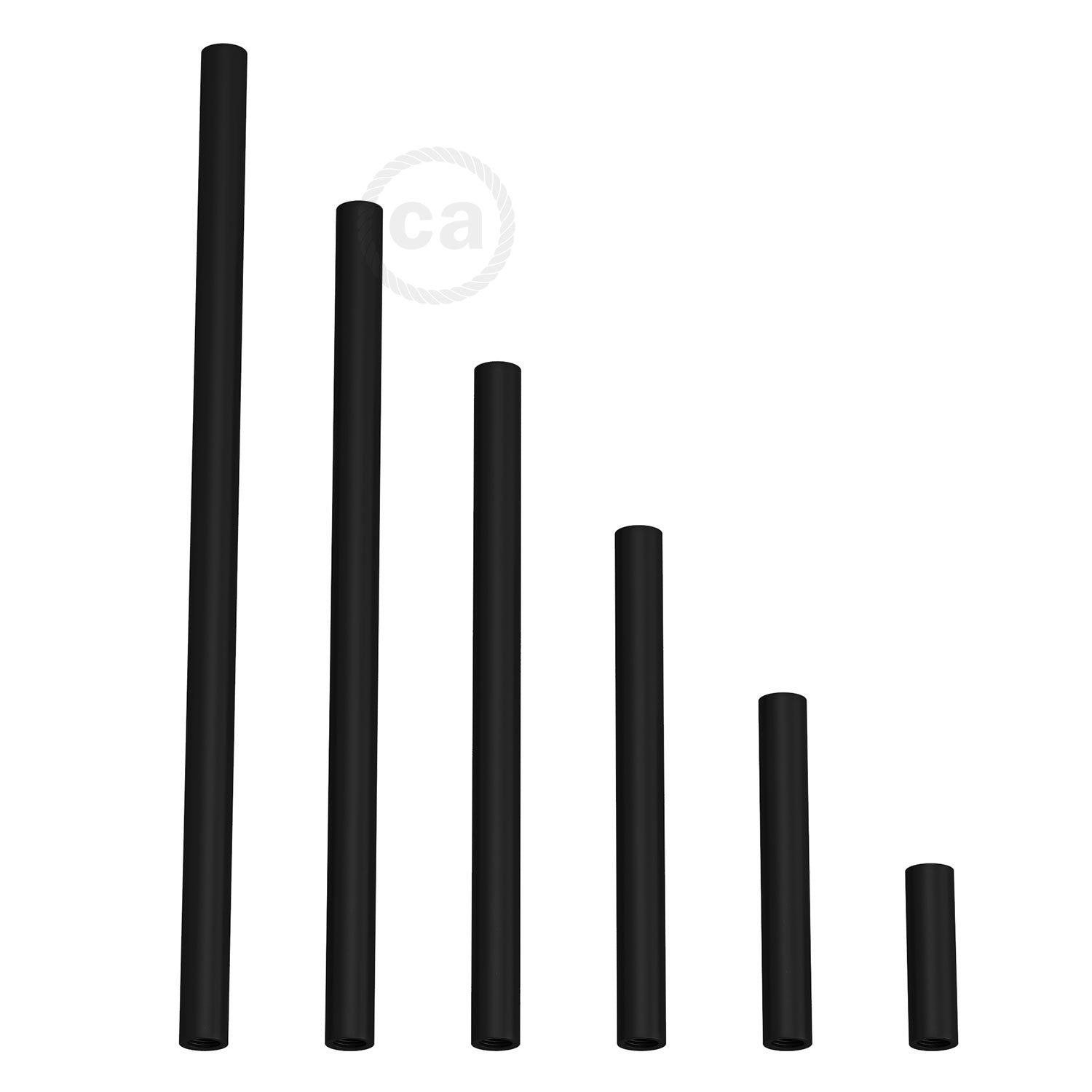 Black metal extension pipe