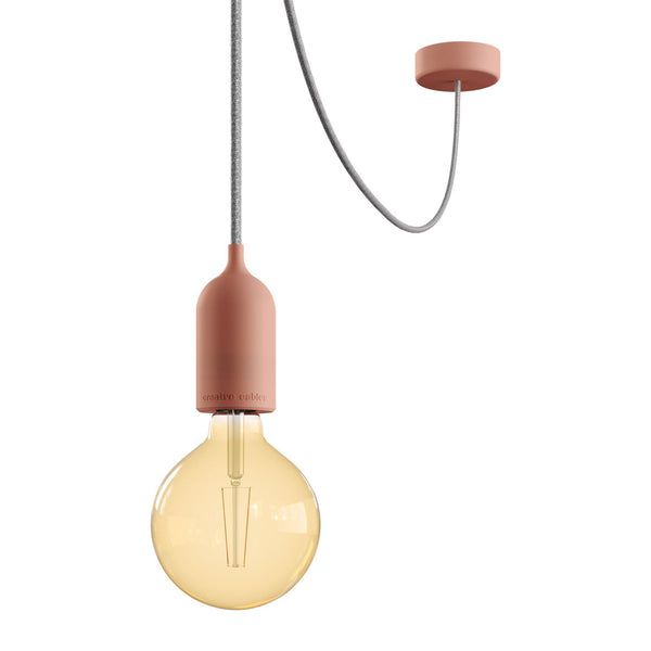 EIVA PASTEL Outdoor pendant lamp with 5 mt  textile cable, decentralizer,  ceiling rose and lamp holder IP65 water resistant