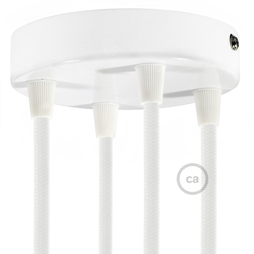 SMART cylindrical metal 4-hole ceiling rose kit - compatible with voice assistants