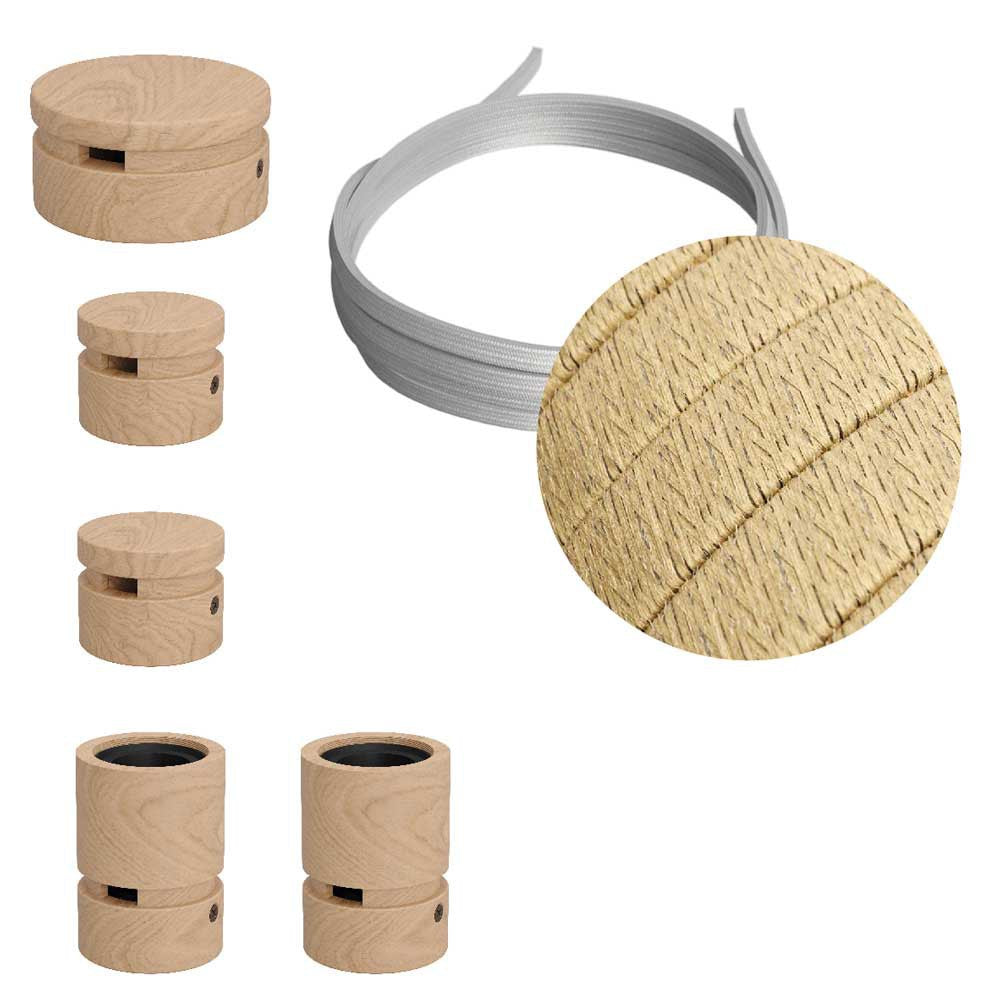 Filé System Wiggle Kit - with 3m string light cable and 5 indoor wooden components