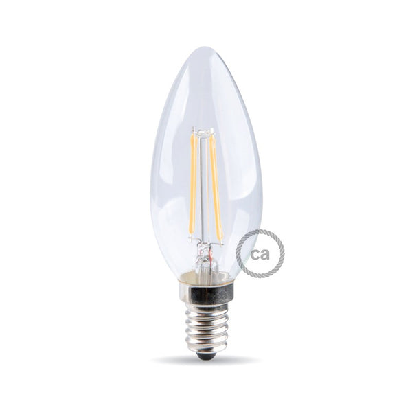 Light bulb filament Led Olive 4W E14 Clear