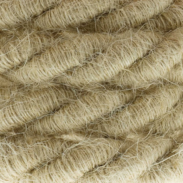 XL electrical cord, electrical cable 3x0,75. Rough jute fabric covering. Diameter 16mm.