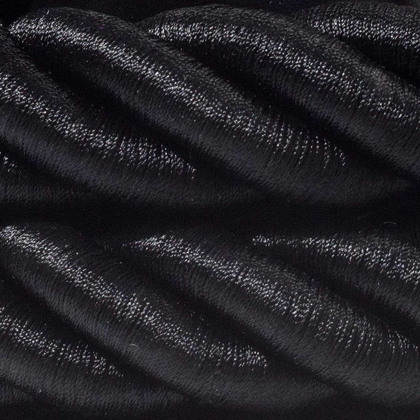 3XL electrical cord, electrical cable 3x0,75. Shiny black fabric covering. Diameter 30mm.