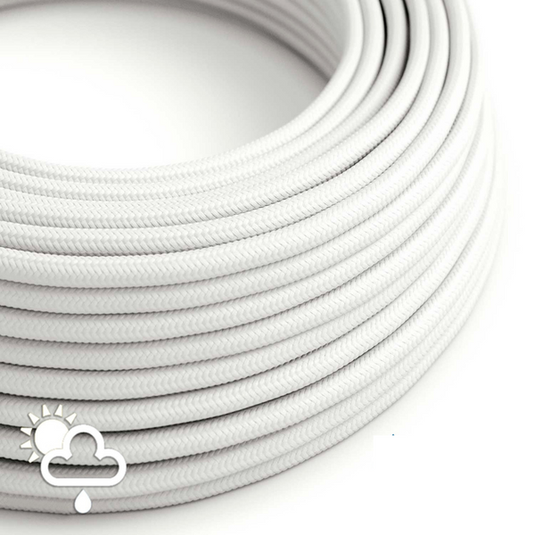 Outdoor round electric cable covered in White Rayon SM01 -suitable for IP65 EIVA system