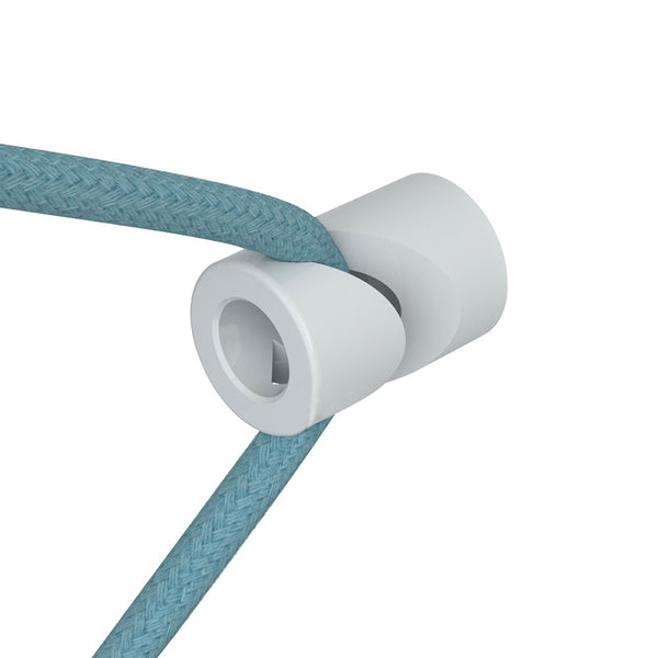 Decentralizer, White "V" ceiling or wall hook for any fabric electric cable