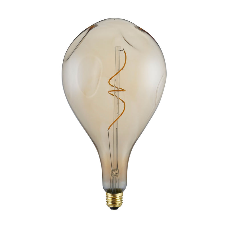 XXL LED Bulb Pear A165 Bumped Golden double spiral filament 5W E27 Dimmerable 2000K