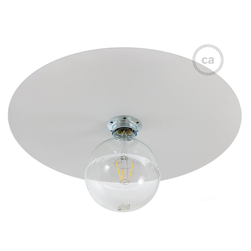 Abajur plano Ellepì de ferro pintado para suspensão 40cm de diâmetro - Fabricado na Itália