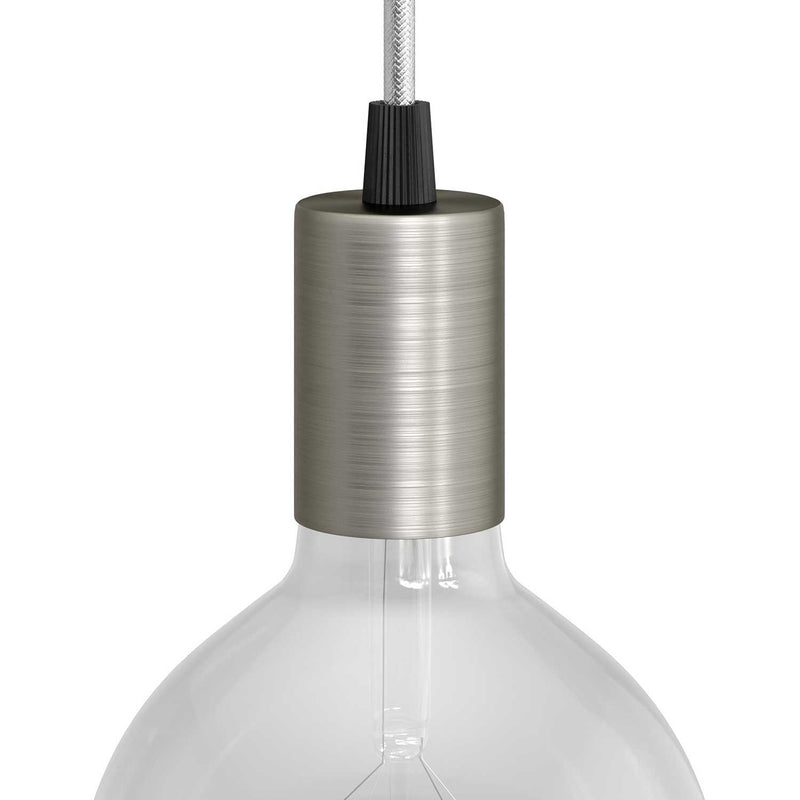 Cylindrical metal E27 lamp holder kit
