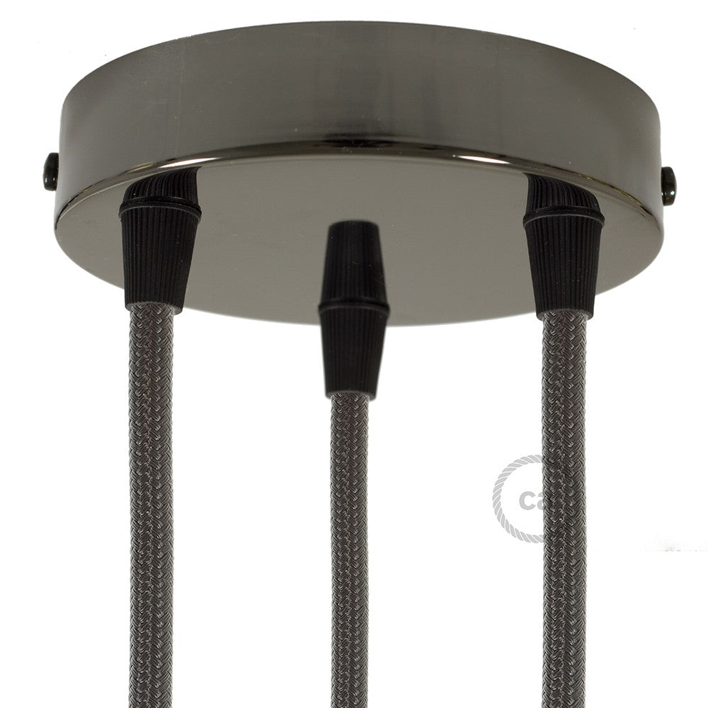 Cylindrical metal 3-hole ceiling rose kit