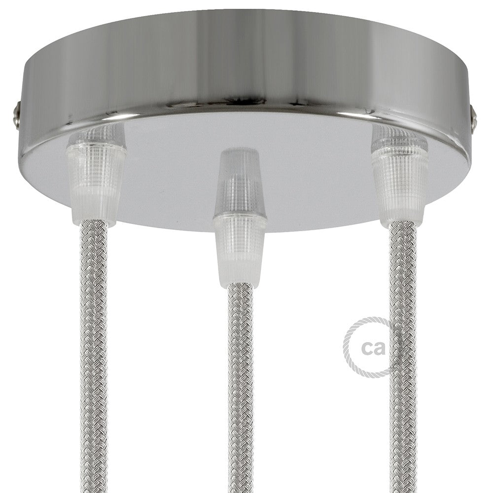 Cylindrical metal 3-hole ceiling rose kit