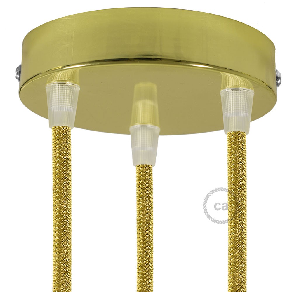 Cylindrical metal 3-hole ceiling rose kit