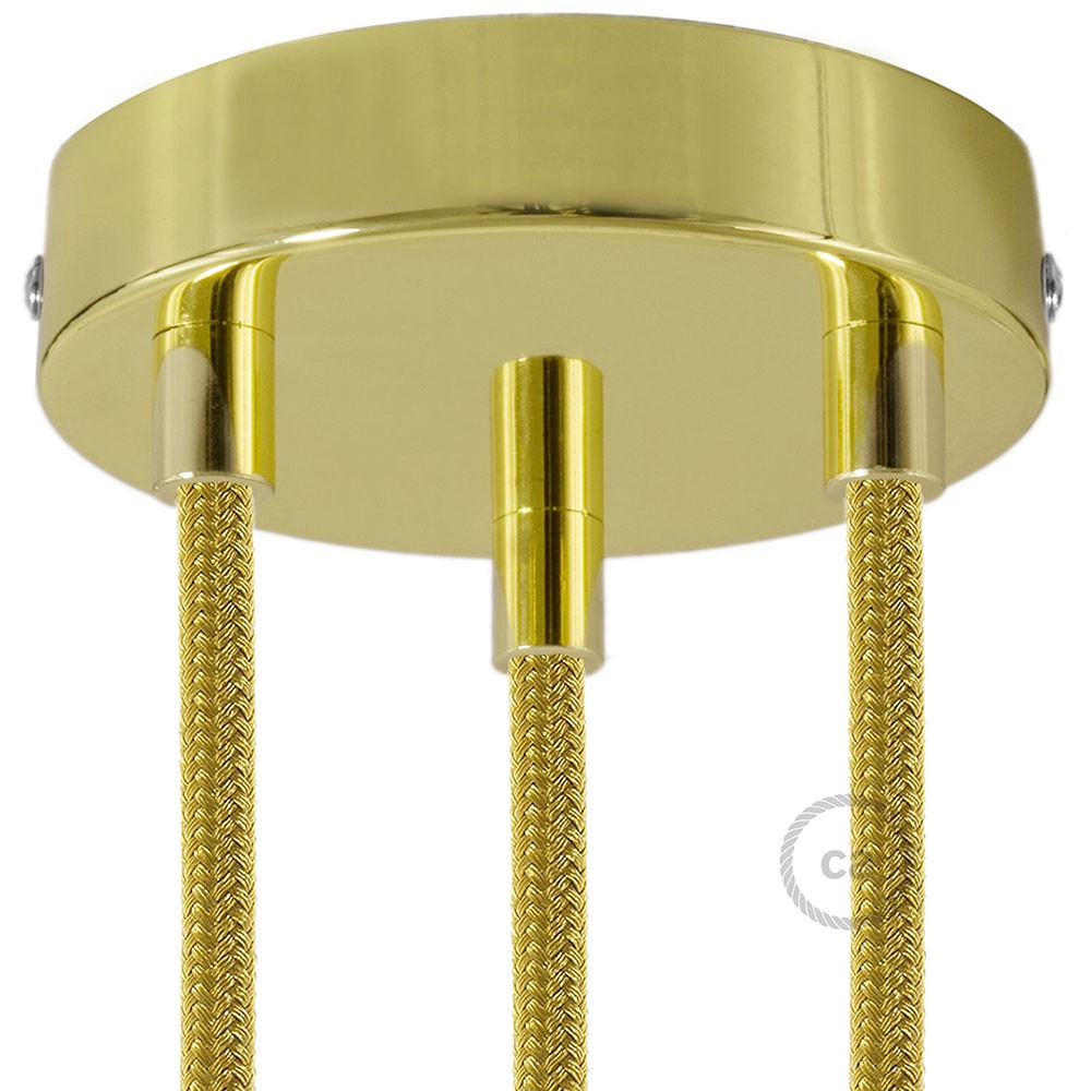 Cylindrical metal 3-hole ceiling rose kit