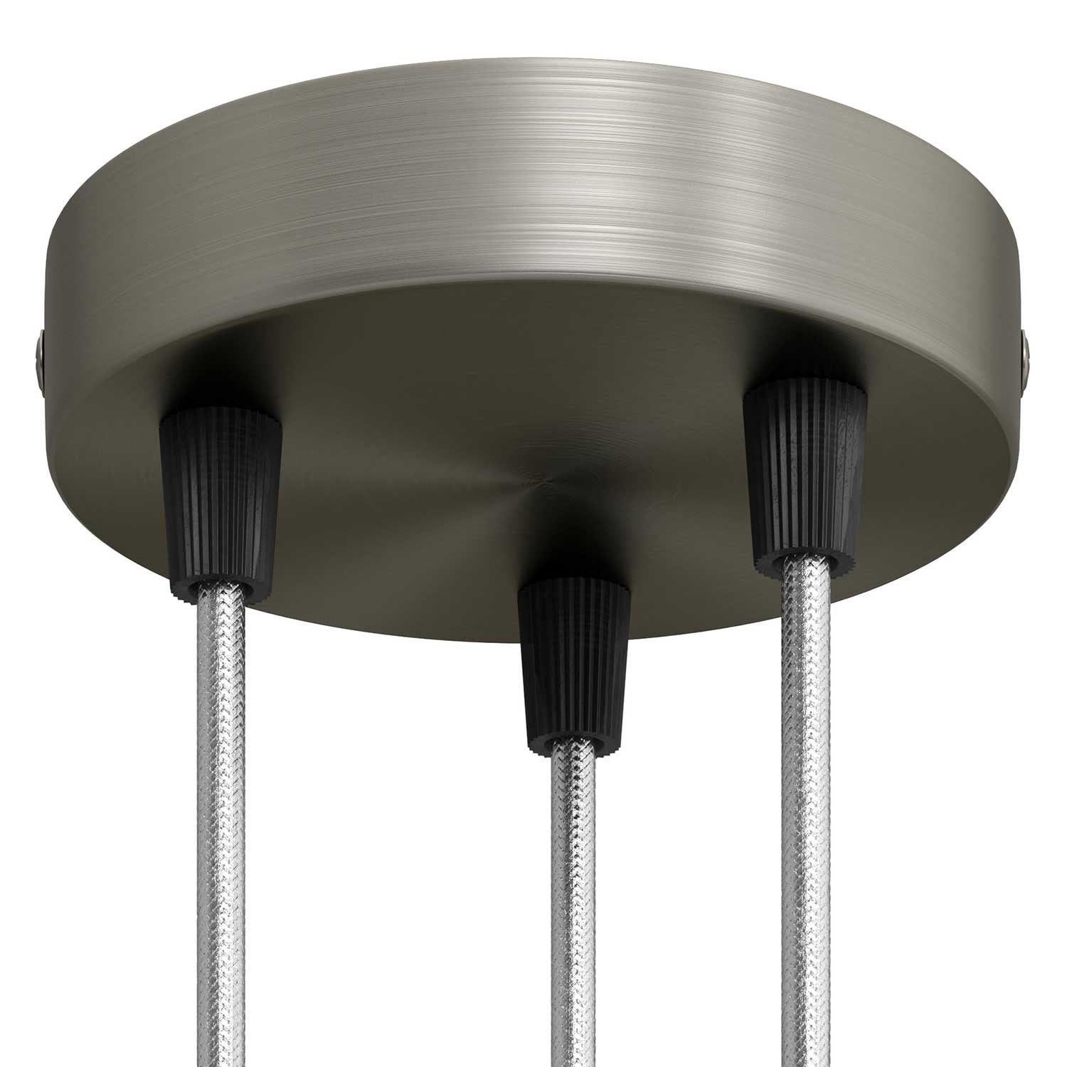 Cylindrical metal 3-hole ceiling rose kit