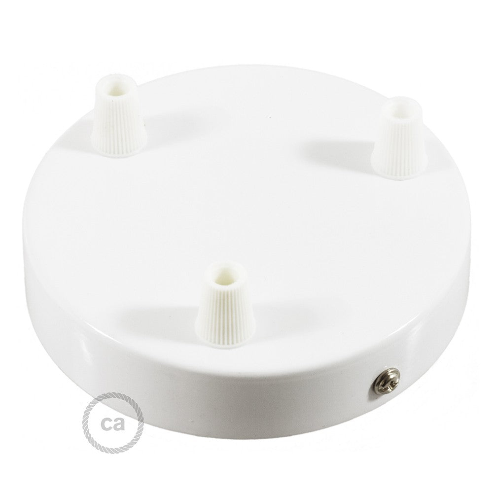 Kit de rosácea de teto cilíndrica em metal de 3 furos